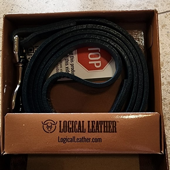 Logical Leather LEATHER DOG TRAINING LEASH 4' Blue - Picture 5 of 5